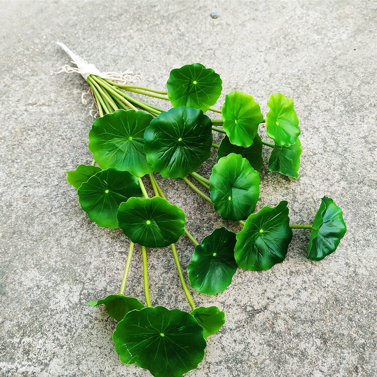 Single Artificial Small Lotus Leaf Bunch, Lotus Leaf-Like Pennywort, Plastic Green Leaves, Artificial Green Plants, Fake Leaves