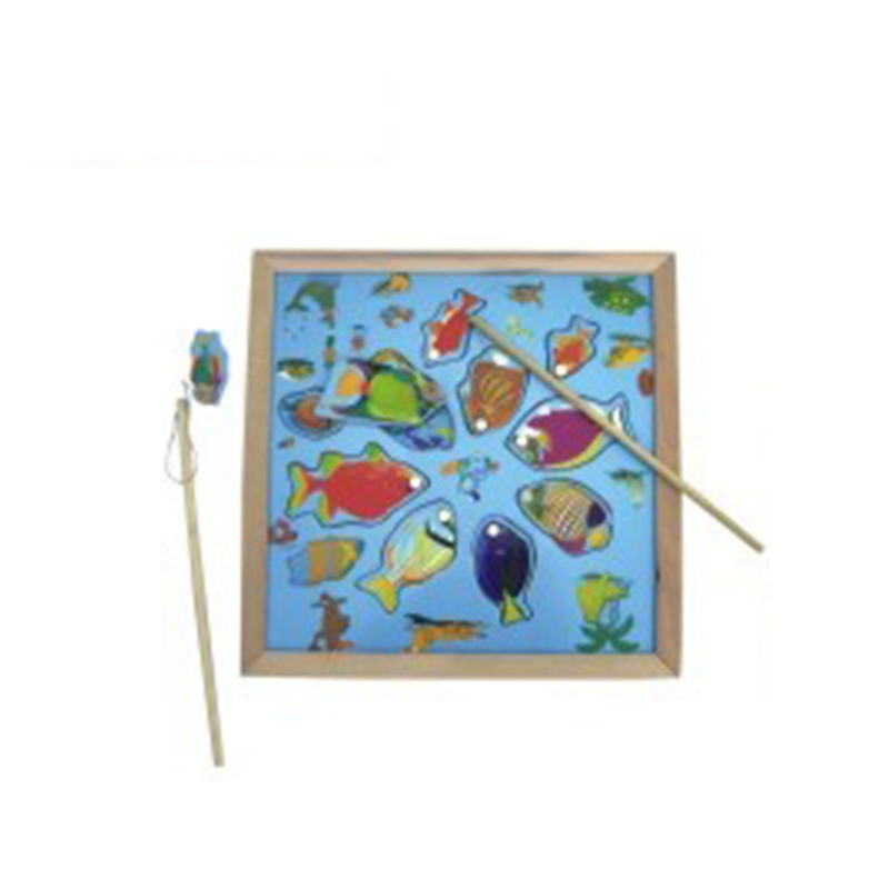 Children's Puzzle Toys * Wooden Toys * Magnetic Game Toys * Fishing game * Wooden Kitten Fishing XT-Taobao