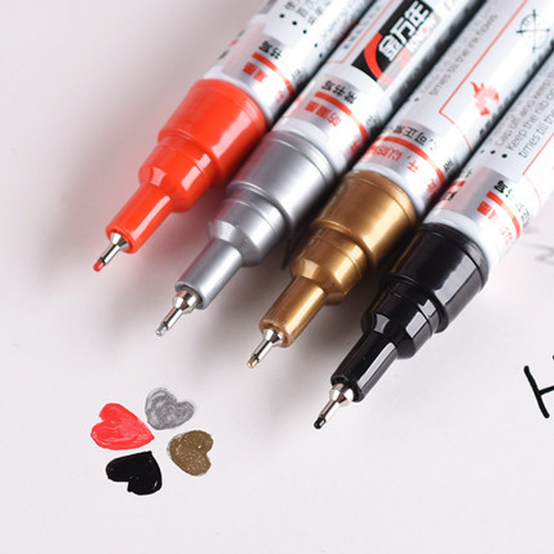 Jin Wannian 0974 paint pen 0 7mm ultra-fine needle tube color pen diy creative white marker paint pen gold silver color design painting pen student animation hand-painted black cardboard white pen