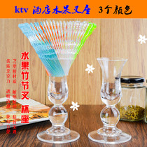 Fruit fork cup Fruit fork seat Bamboo fruit sign cup Acrylic fruit fork cup PC toothpick cup KTV hotel fruit sign seat