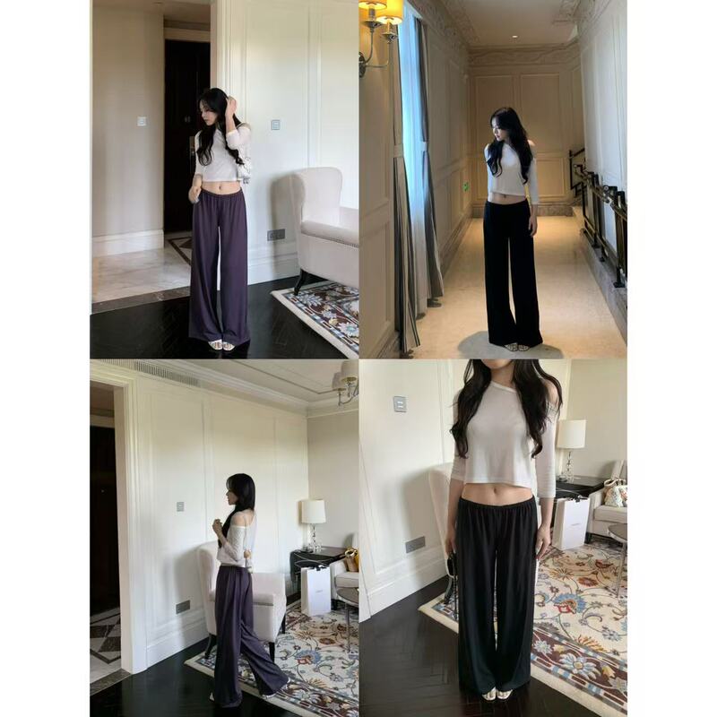 Popchee｜Drawstring Cool Pants｜Feels Like Nothing Is There! Lyocell Fabric Feels Cool to the Touch, Covers the Body and Is Easy to Wear