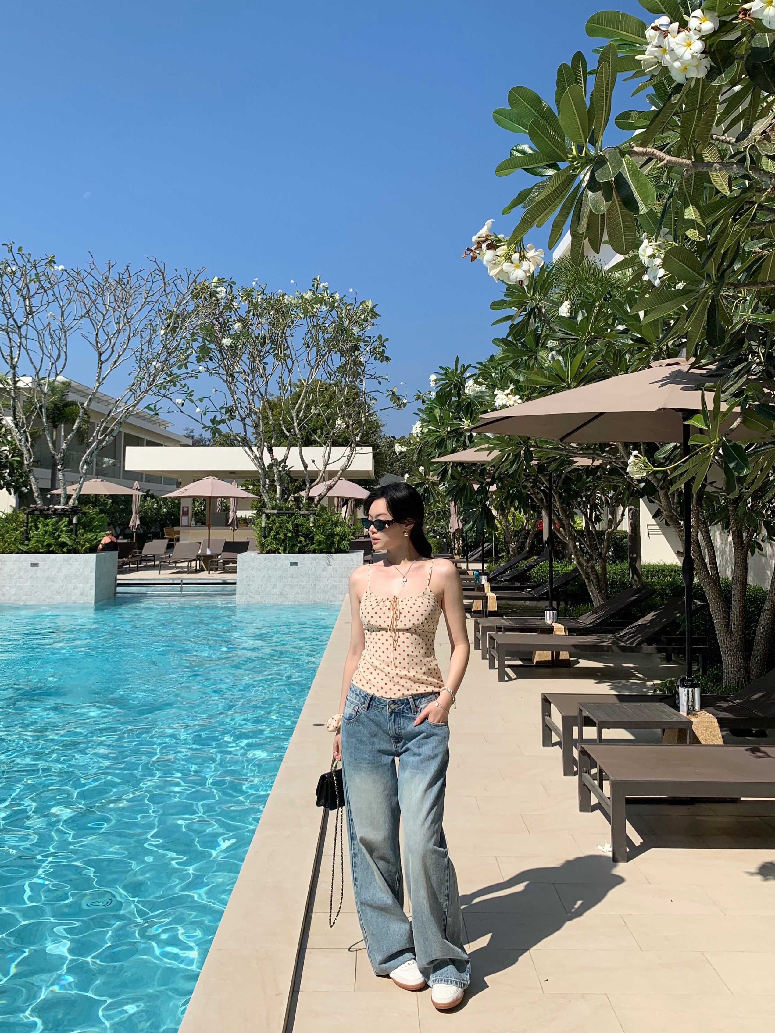 popchee | Белые женские baggy | Американские свободные широкие джинсы! Универсальный хит в стиле ins