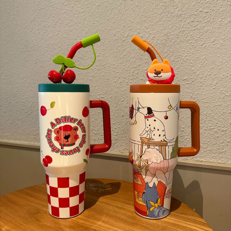 Giant Insulated Cup for Women ins New Model Large Capacity Ice Cup with Straw for Office Use Giant Insulated Cup for Women ins New Model Large Capacity Ice Cup with Straw for Office Use