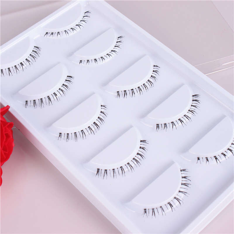 Lower eyelashes Natural false eyelashes Transparent stem eyelashes short natural naked makeup false eyelashes 5 pairs of 2 boxes send glue