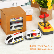 Remote control electric locomotive toy compatible with wooden track brio rice rabbit track magnetic le queer childrens toy