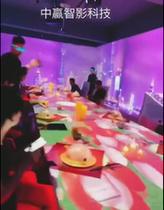 Desktop holographic projection Desktop table projection Virtual projection Holographic 5D three-dimensional theme restaurant projection fusion