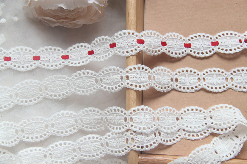 D25 Day edition of hand dress clothing lace cotton blace wave hollow embroidery can wear the silk band width 2 5cm