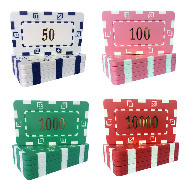 Texas Poker Square Chips ABS Square Code Bagle Mahjongg Chips Coin Chess Room Chips Support Customised