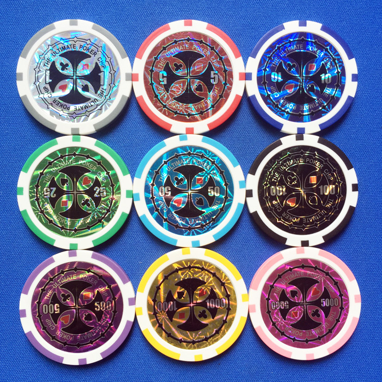 High-grade laser film Texas Hold'em chips Baccarat chip coin mahjong chip card support customization