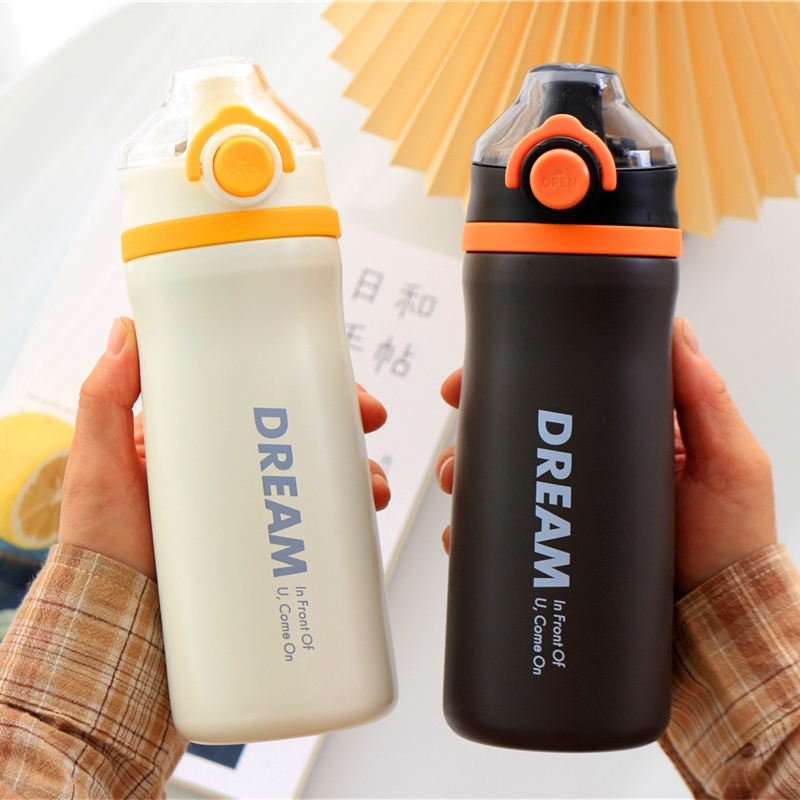 Bounce thermos cup ins simple straight drink men's sports women's simple water cup student couple 304 stainless steel cup