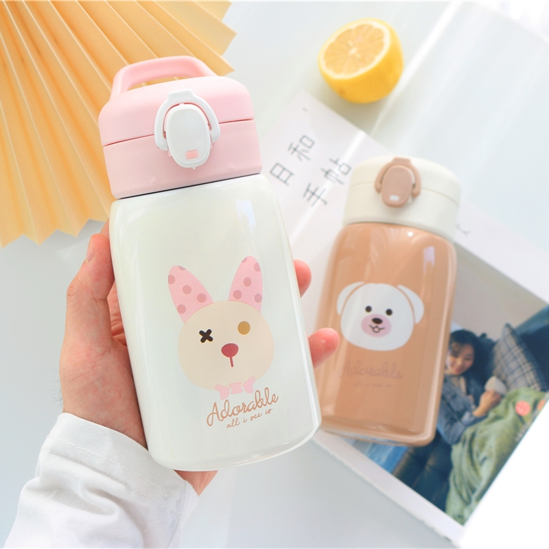 Cup female 304 stainless steel cartoon children's tape boy's tap creative portable cup