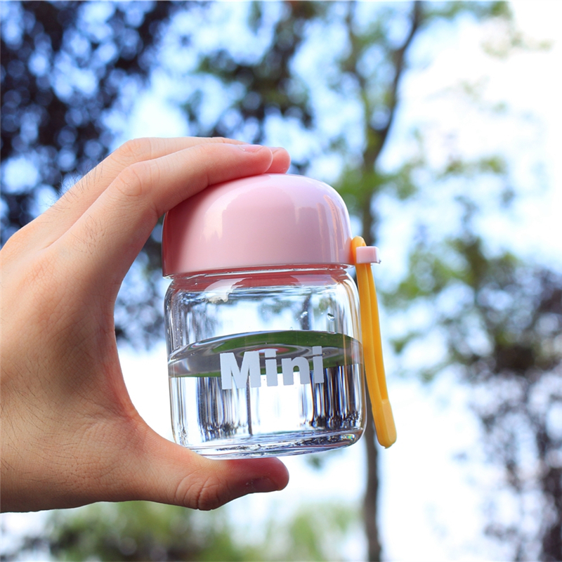 Korean version small glass cup minimalist student fresher cup portable woman small and transparent 150ml trumpet mini water glass