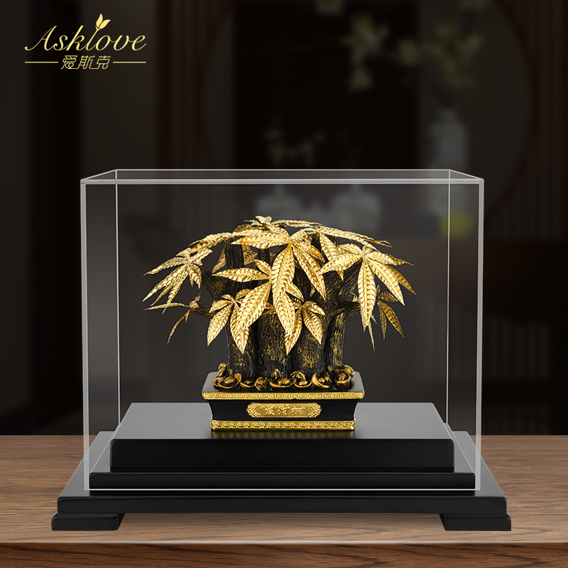 Gold Foil Ornaments, Money Tree, Home Accessories, Living Room, Office Decoration, Company Opening, Housewarming Ornaments, Crafts