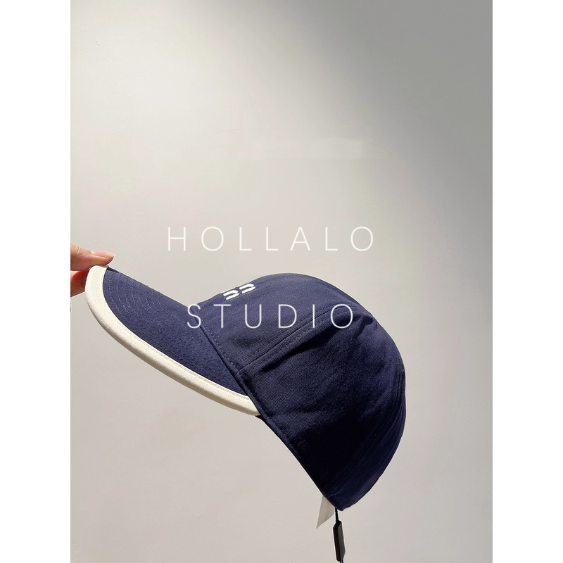 Hollalo/Top Quality! Letter Embroidery Logo Color-Blocking Large Brim Baseball Cap for Women and Men, Sun Protection