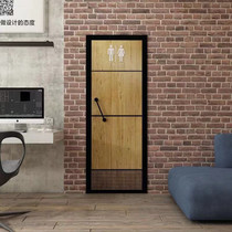 American loft industrial damper Creative personality Wrought iron retro restaurant bar door Solid wood door toilet toilet door