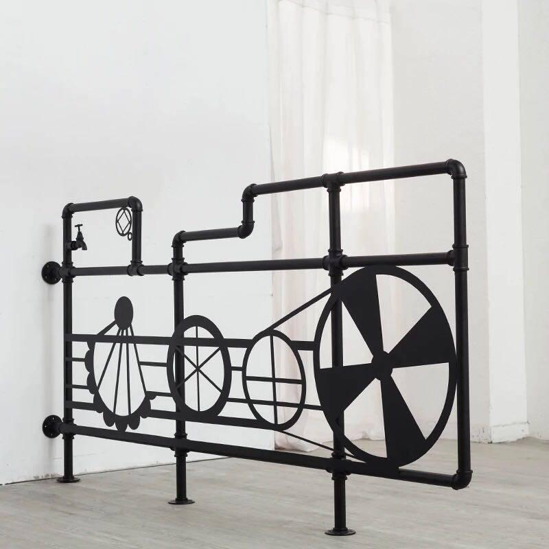 Industrial wind retro water pipe guardrail stair handrail fence custom cafe old iron bar railing