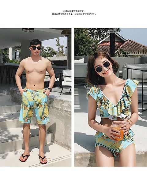 2019 váy mới đi biển đi biển cặp đôi đồ bơi đã mỏng eo cao ba mảnh nóng bỏng đôi quần bơi mùa hè quần đi biển - Vài đồ bơi đồ đôi mặc đi biển	