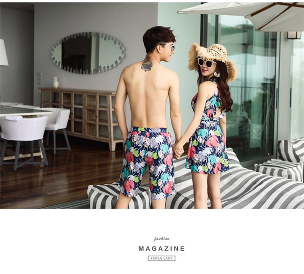 2018 mới kết hợp cặp đôi bảo thủ nóng bỏng mùa xuân tắm phù hợp với boyshort eo và áo đơn nam kỳ nghỉ - Vài đồ bơi 	đồ đi biển đôi	
