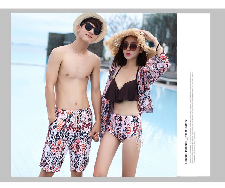 Áo dài tay hoa cao eo retro vài bộ đồ bơi nữ áo len mỏng mỏng ngực - Vài đồ bơi 	đồ đôi đi biển dep	