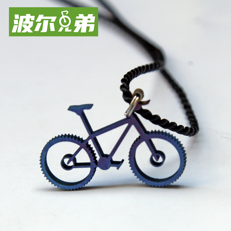 Borbrother order Titanium Metal Bike Handmade Necklace Decorative iron boxed pendant Pendant Alloy memorabilia hanging necklace