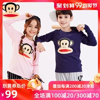 Áo thun dài tay cho bé khỉ áo thun dài tay xuân hè thời trang mới xu hướng áo thun cotton dài tay - Áo thun áo trẻ em