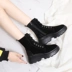 Giày skinny skinny nữ Giày cotton 2018 mùa đông mới màu đỏ phiên bản Hàn Quốc của giày nữ hoang dã cộng với nhung Martin ủng ngắn giày thể thao bitis nữ Giày cao gót