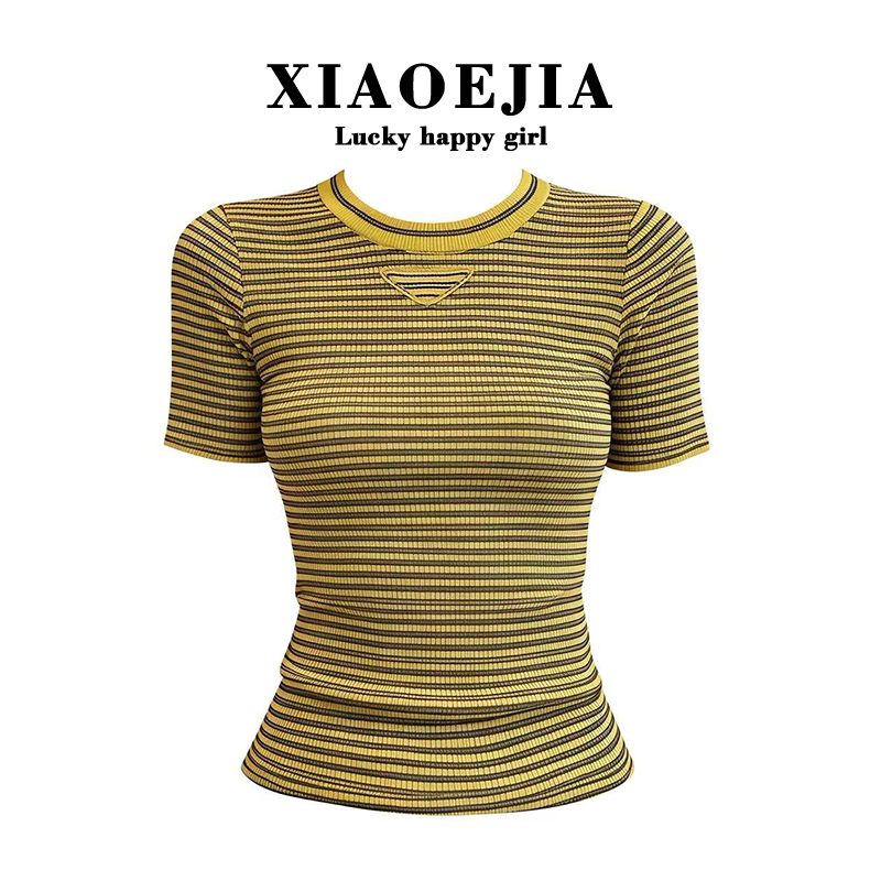 Xiaoejia Korean-Style Striped Knit Top. You'Ll Keep Falling into the Charm of Stripes over and over Again