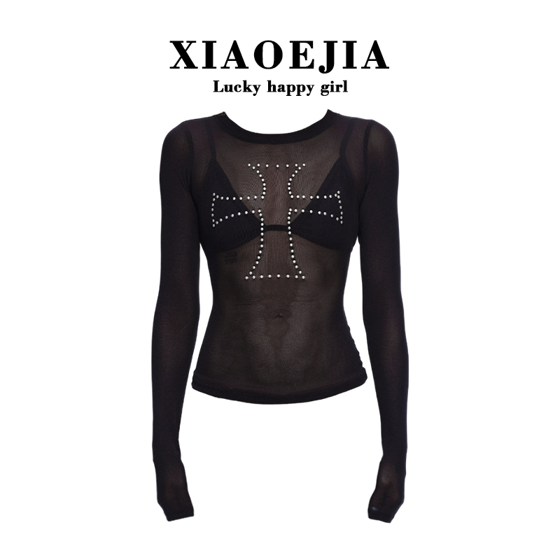 Xiaoejia【New on October 26, 20 at 20:00】Cross-Stitched Mesh Long-Sleeve T-Shirt & Bikini Xiaoejia【New on October 26, 20 at 20:00】Cross-Stitched Mesh Long-Sleeve T-Shirt & Bikini