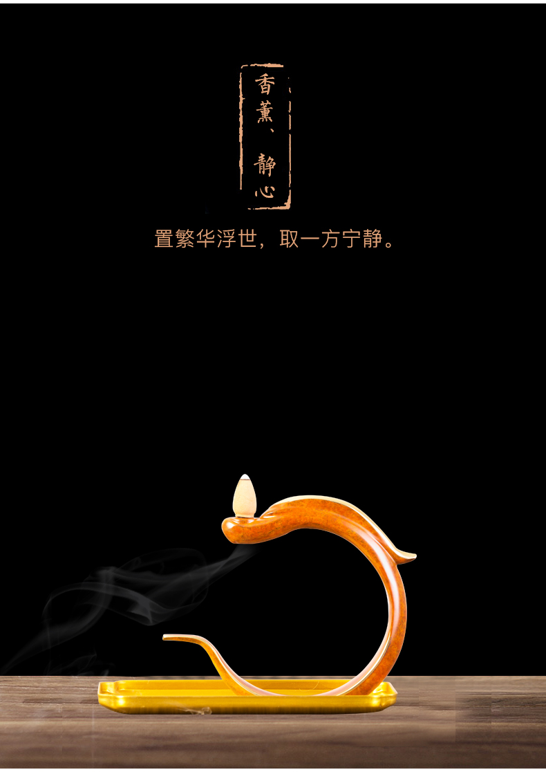 Zhu Bingren Copper Dragon Touring Incense Burn Office Trang trí Backflow Incense burner Thủ công hương đốt Đồng thủ công quà tặng phụ kiện trang trí nhà đẹp