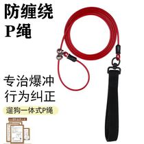 Dog p-chain traction rope large dog explosion-proof training dog walking rope small and medium-sized dog professional competition dog p-chain