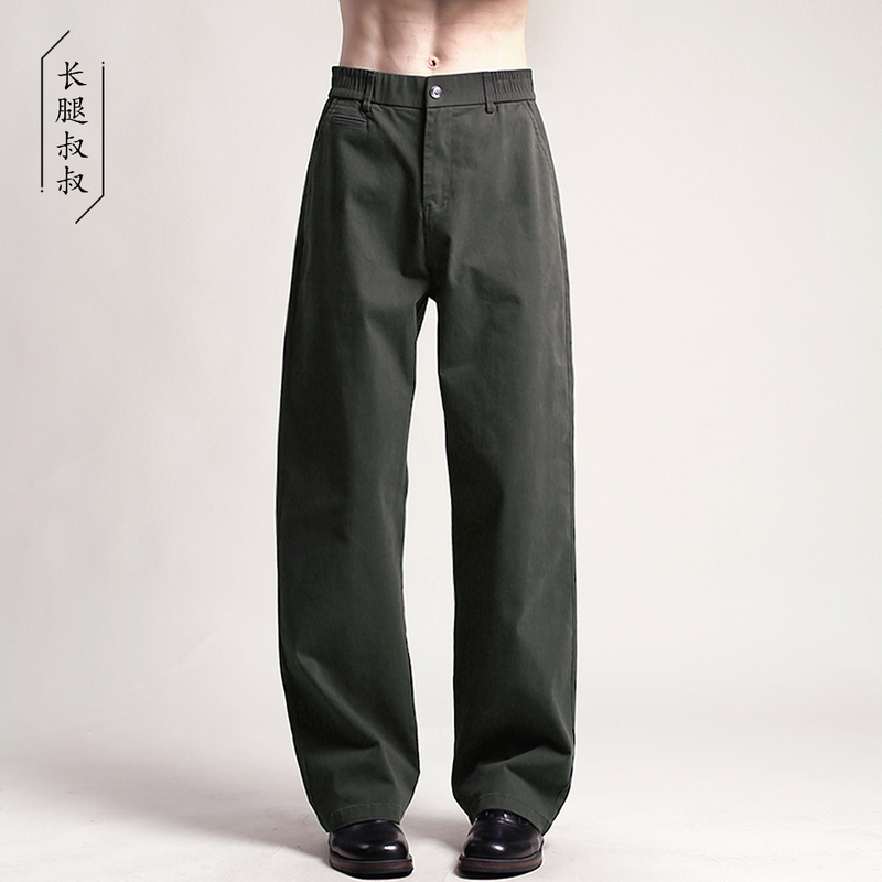 Long-Legged Uncle Tall Men's Extra-Long Pants Autumn Casual Pants Pure Cotton Stretch Extra-Long Cargo Pants Extra-Long Men's Pants