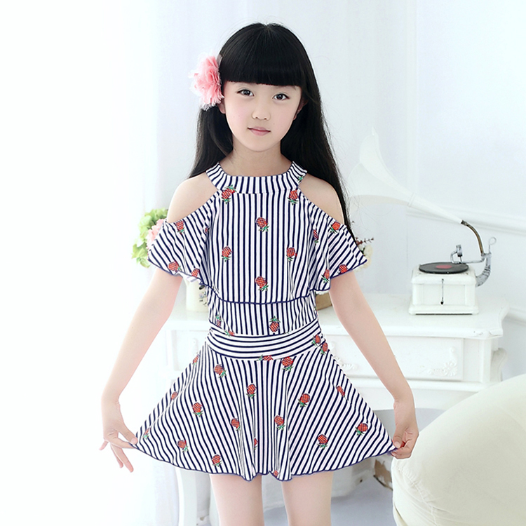 Hai mảnh đồ bơi trẻ em chia boxer cô gái cô gái trẻ em lớn trường tiểu học váy váy cô gái dễ thương áo tắm bộ đồ bơi cho bé gái