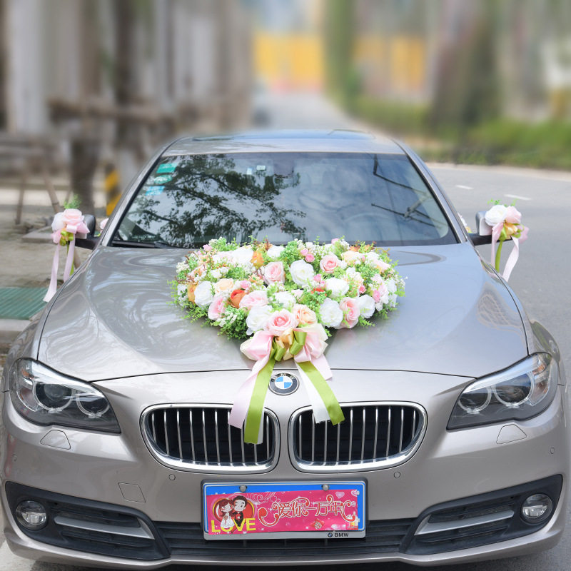 Main wedding gift car decoration Mori system emulation caravan head flower suit for head-on head caravan wedding Zflower fleet placement supplies