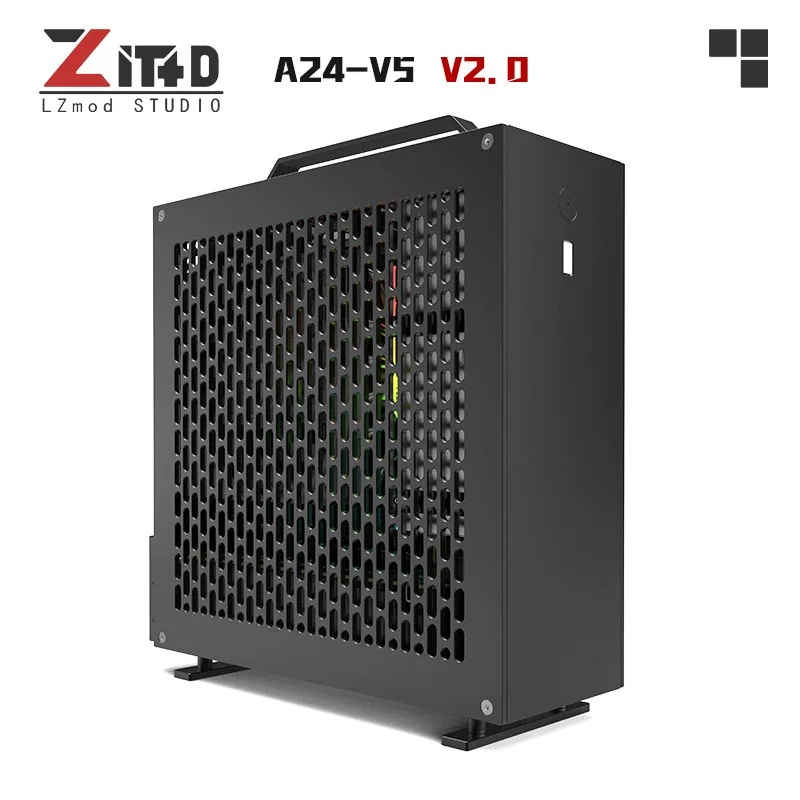 Spot LZMOD mini A24-V5 2.0 dual-slot independent display 1u power supply ITX chassis double-sided chamfer