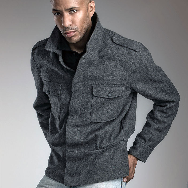 Finnish Original Outdoor Combat Jacket German Army Gray M65 Wool Thickened Cold-Proof Autumn and Winter Retro Casual Jacket