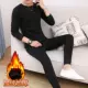 Quần lót nam thiết lập nhiệt thường xuyên áo len cổ tròn cotton trẻ trung cotton nam mùa đông quần áo dài quần phù hợp