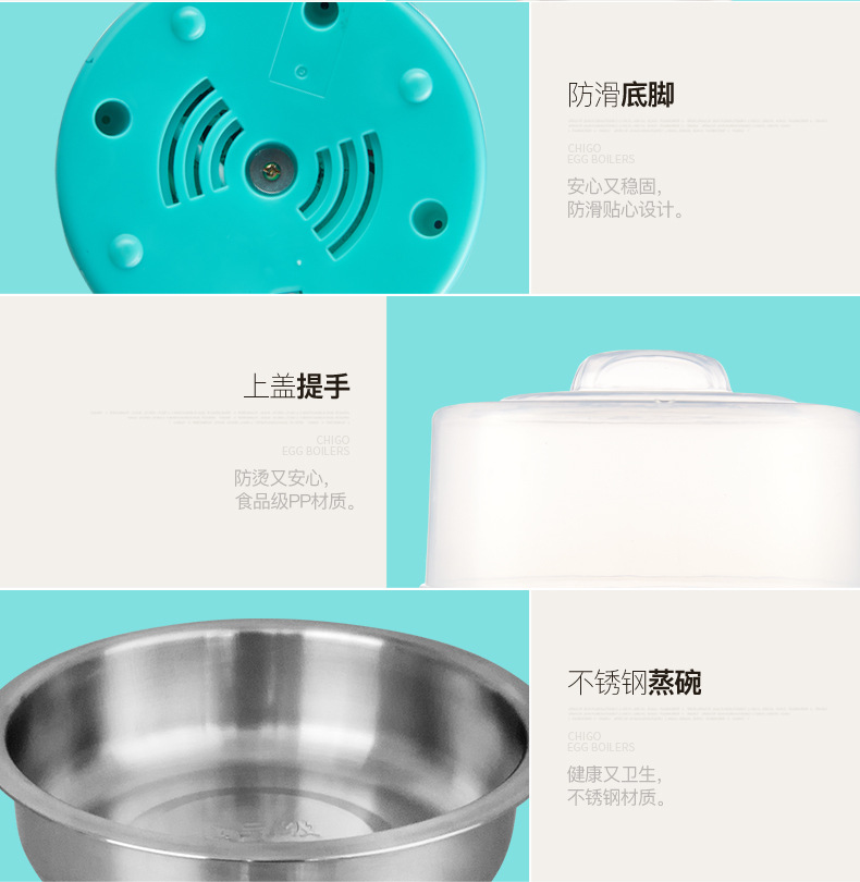 noi hap Shigao nhà hấp trứng tự động tắt nguồn 1 người ăn sáng nhỏ máy tạo trứng ký túc xá 溏 心 - Nồi trứng nồi điện nấu mì