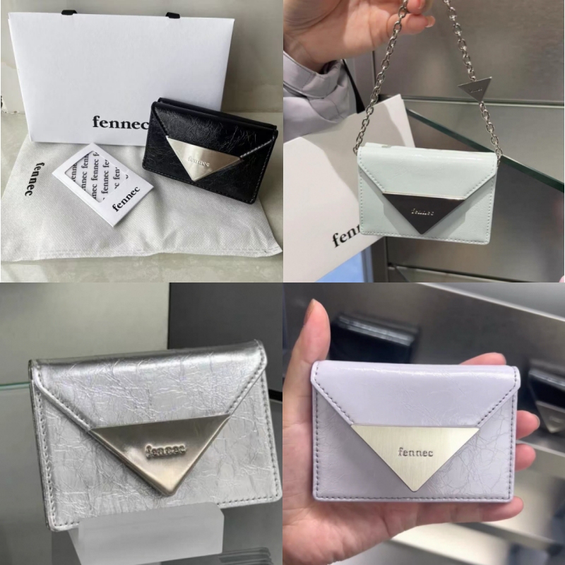 Korean Genuine Direct Mail Fennec Patent Leather Classic Triangle Brand Portable Card Holder Mini Fashion Coin Purse Id Holder