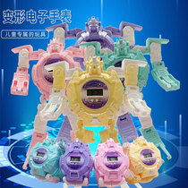 Cross-border foreign trade deformation watch electronic educational toy robot cartoon children tremble pop creative gift