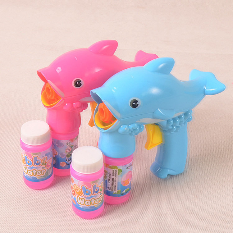Ground Stall Hot Selling Inertial Dolphin Bubble Gun Big number two bottles of bubble water Puzzle Toy 3939-1