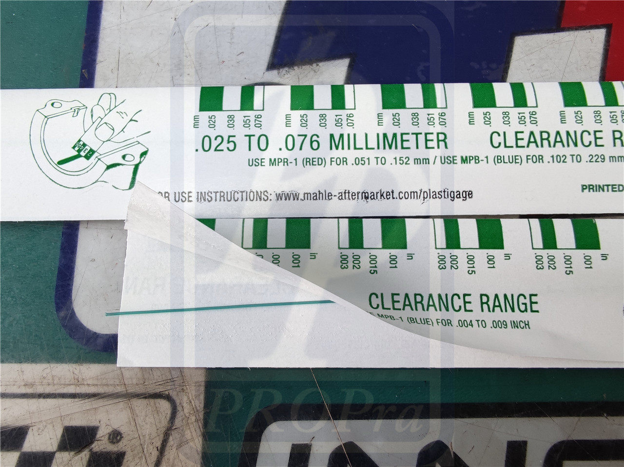 MAHLE Clevite PLASTIGAGE MPG1 MPR1 Tile gap ruler Gap wax strip