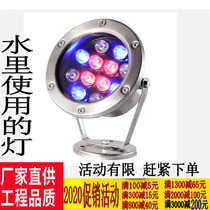 Strong light waterproof led underwater light Swimming pool fish pond Yongquan fountain light Underwater landscape projection light Low voltage 12V24V