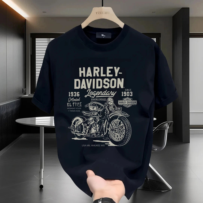 Brand Clearance Sale】American-Style High-End Short-Sleeve T-Shirt for Men, Trendy Retro Summer Pure Cotton Loose Top for Men