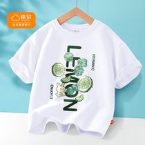 Balacabara cotton to male and female t-shirt short sleeve pure cotton loose children summer clothes summer foreign air male girl half sleeve
