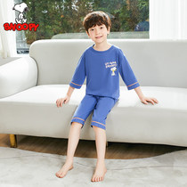 History Nubby 2022 Summer new children Sleeping boys thin family clothes suit baby 70%-sleeve seven-minute pants