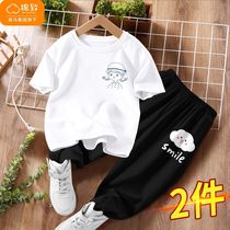 Bala Bala Cotton To Children Suit Womens Summer All-cotton Thin Girl Short Sleeve T-shirt Little Girl Anti-mosquito Pants