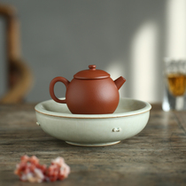 Yixing handmade purple clay pot kung fu tea set small pot bubble teapot original mine cinnabar cinnabar mud imitation old giant wheel beads