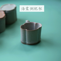 Chan Yuantang Yixing handmade purple sand Cup Tea Cup owner Cup Begonia Bamboo Joint side Cup original mine white mud wood burning