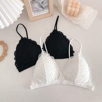 Pregnant women French underwear Lace Triangle cup bra without rims Gathered small chest bra Lace Sexy bra thin section