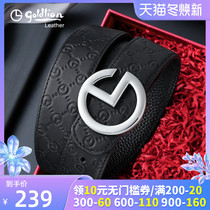 Goldlion 2022 new belt mens leather buckle belt business leisure fashion personality youth leather belt